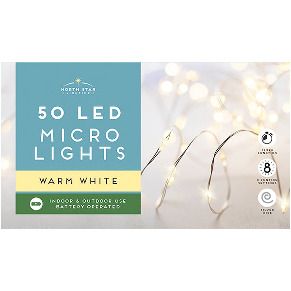 Pibi Christmas Battery-Operated Led Warm White Micro Lights 4M Age- Newborn & Above