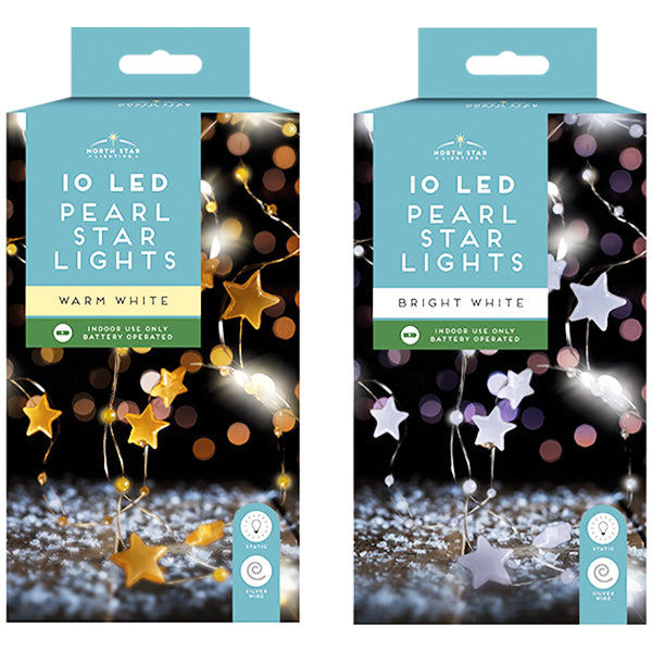 Pibi Christmas 10 Led Pearl Star String Lights Assorted Age- Newborn & Above