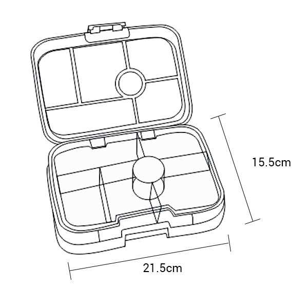 YumBox Bento 6 Compartment Food Tray Lunchbox Green Age 4 Years & Above