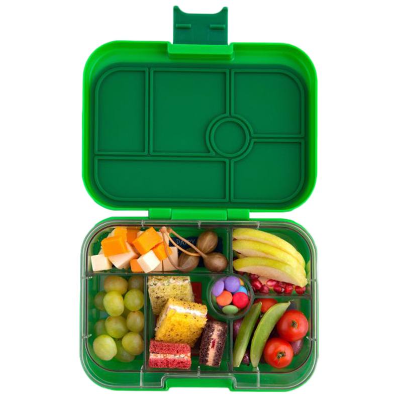 YumBox Bento 6 Compartment Food Tray Lunchbox Green Age 4 Years & Above