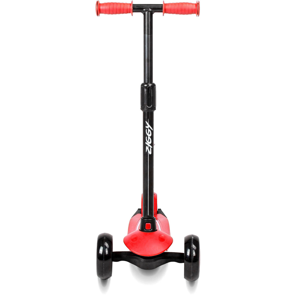 Ziggy 3-Wheel Tilt Scooter with LED Light Red Age- 3 Years & Above