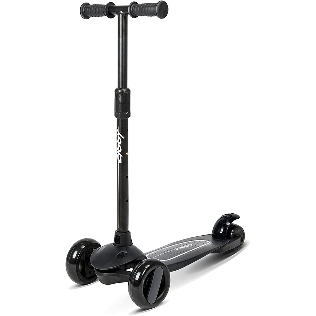 Ziggy 3-Wheel Tilt Scooter with LED light - Black Age 3Y+