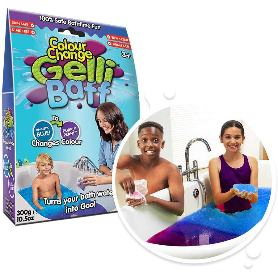 Zimpli Kids Colour Change Ballistic Blue into Purple Planet Gelli Baff 300 grams and Turns the Bath Water into Goo Multicolor Age-3 Years & Above