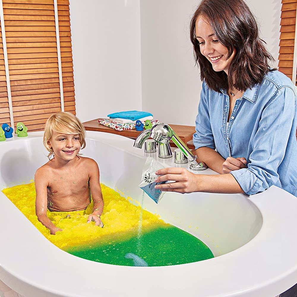 Zimpli Kids Colour Change Cosmic Yellow into Galactic Green Gelli Baff 300 grams and Turns the Bath Water into Goo Multicolor Age-3 Years & Above