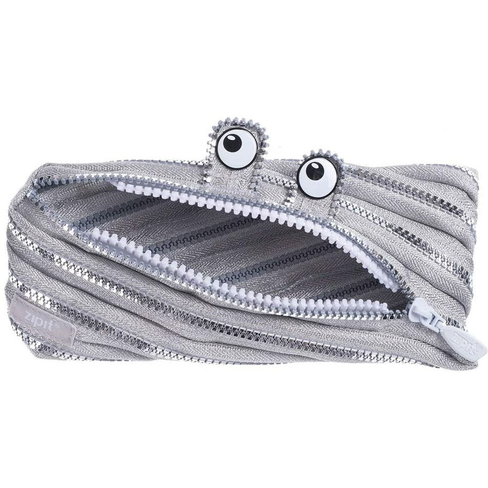 Zipit Monster Pouch, Special Edition - Silver Kids