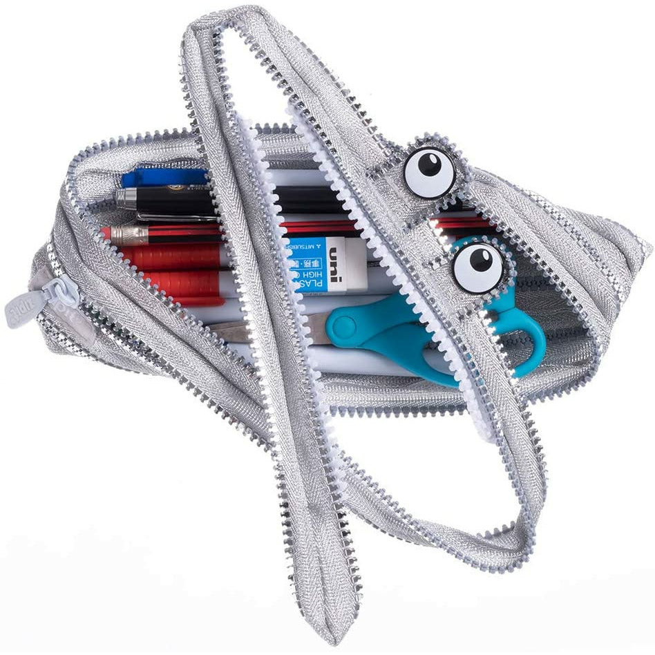 Zipit Monster Pouch, Special Edition - Silver Kids