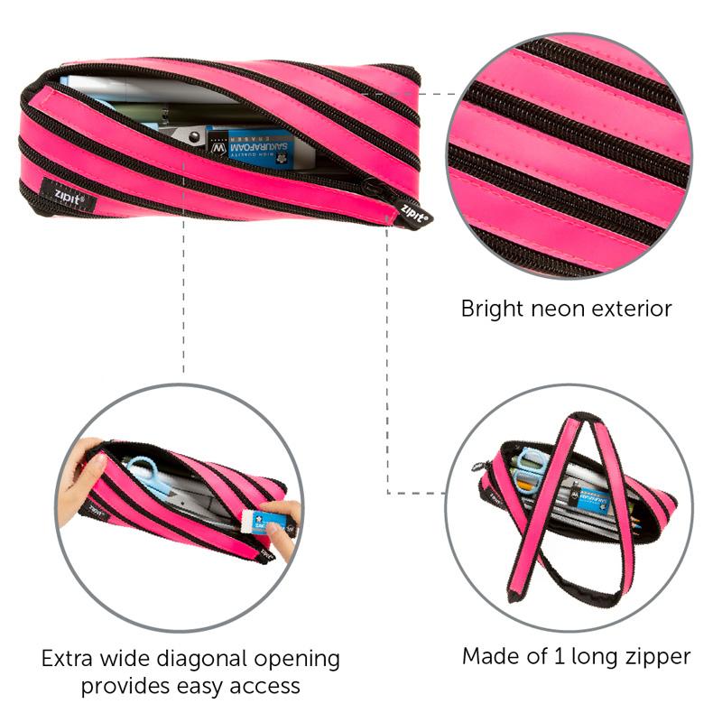 Zipit Neon Jumbo Pouch - Pink Kids