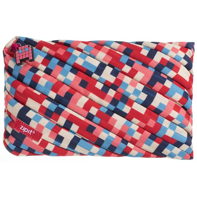 Zipit Pixel Jumbo Pouch - Blue And Red Kids