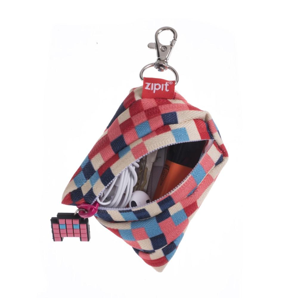 Zipit Pixel Mini Pouch - Blue And Red Kids