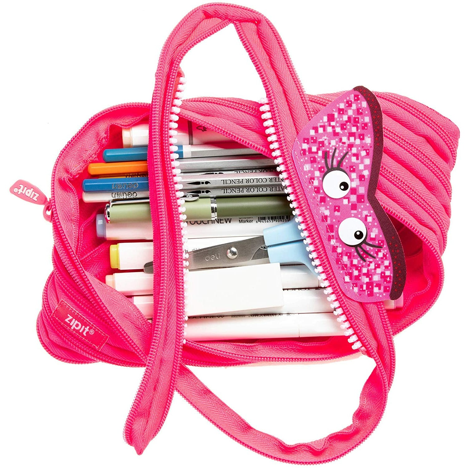 Zipit Talking Monster Jumbo Pouch - Dazzling Pink Kids - Peekaboo