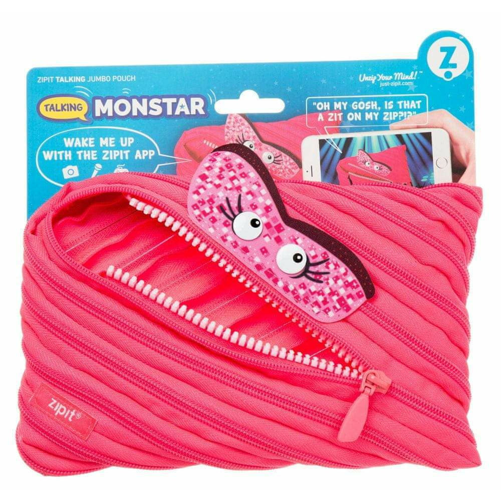 Zipit Talking Monster Jumbo Pouch - Dazzling Pink Kids
