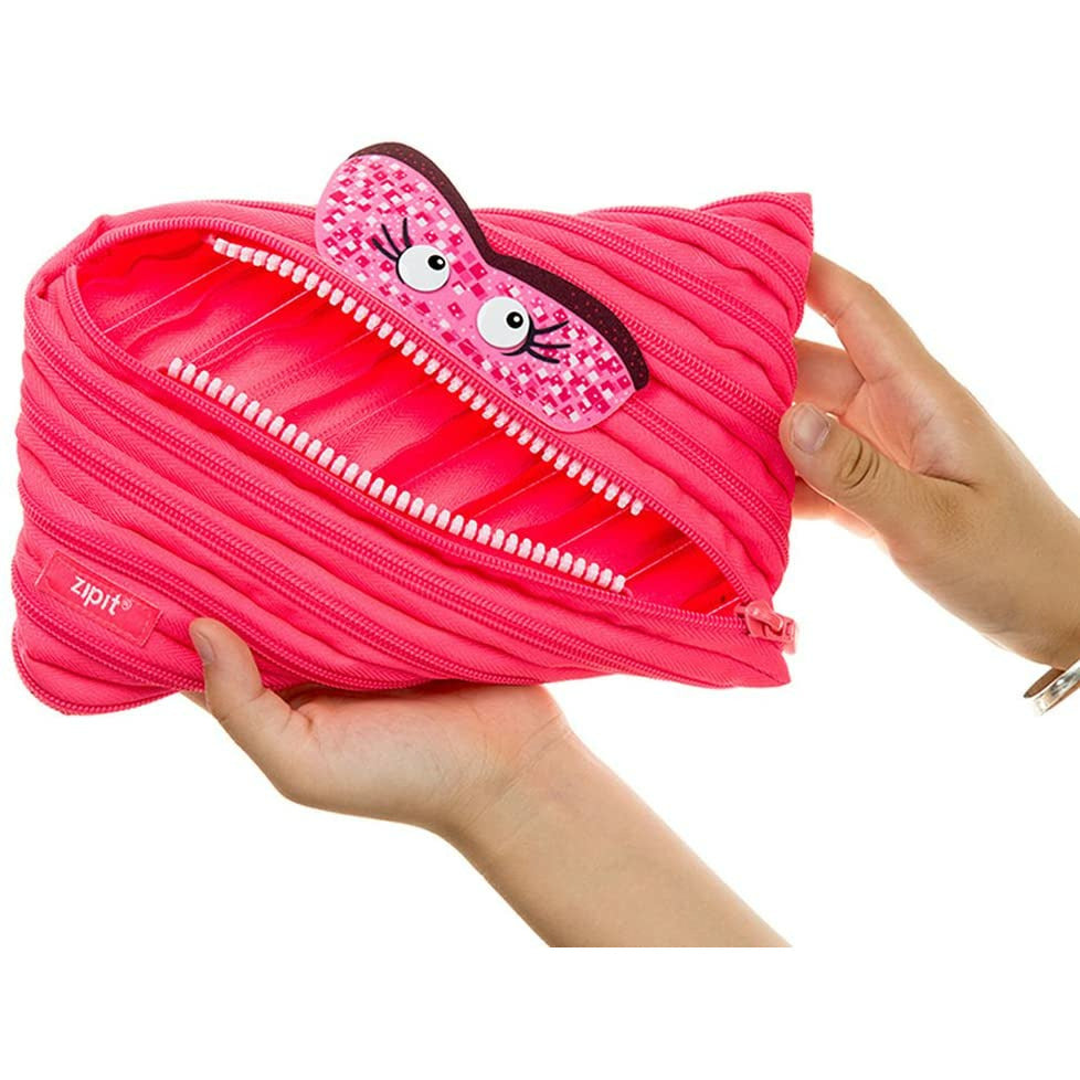 Zipit Talking Monster Jumbo Pouch - Dazzling Pink Kids - Peekaboo