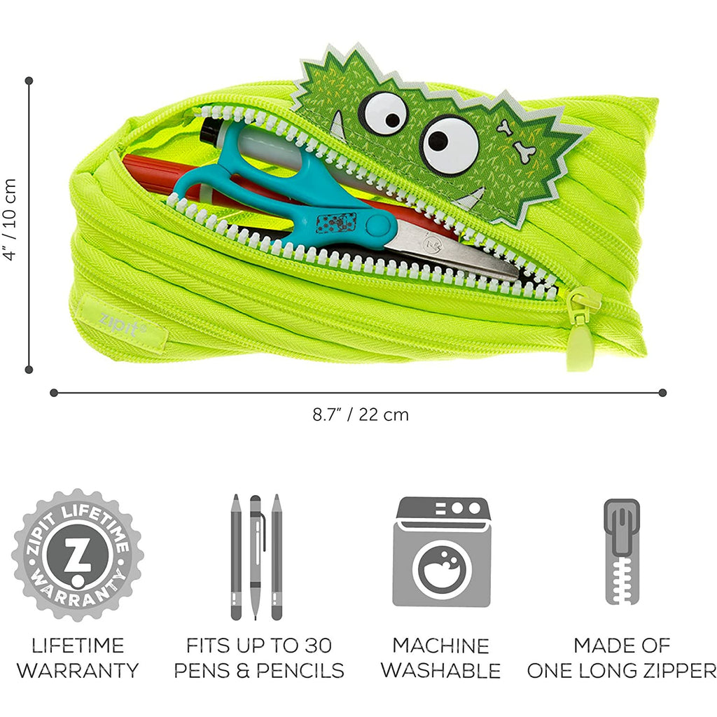 Zipit Talking Monster Pouch - Bright Lime Kids
