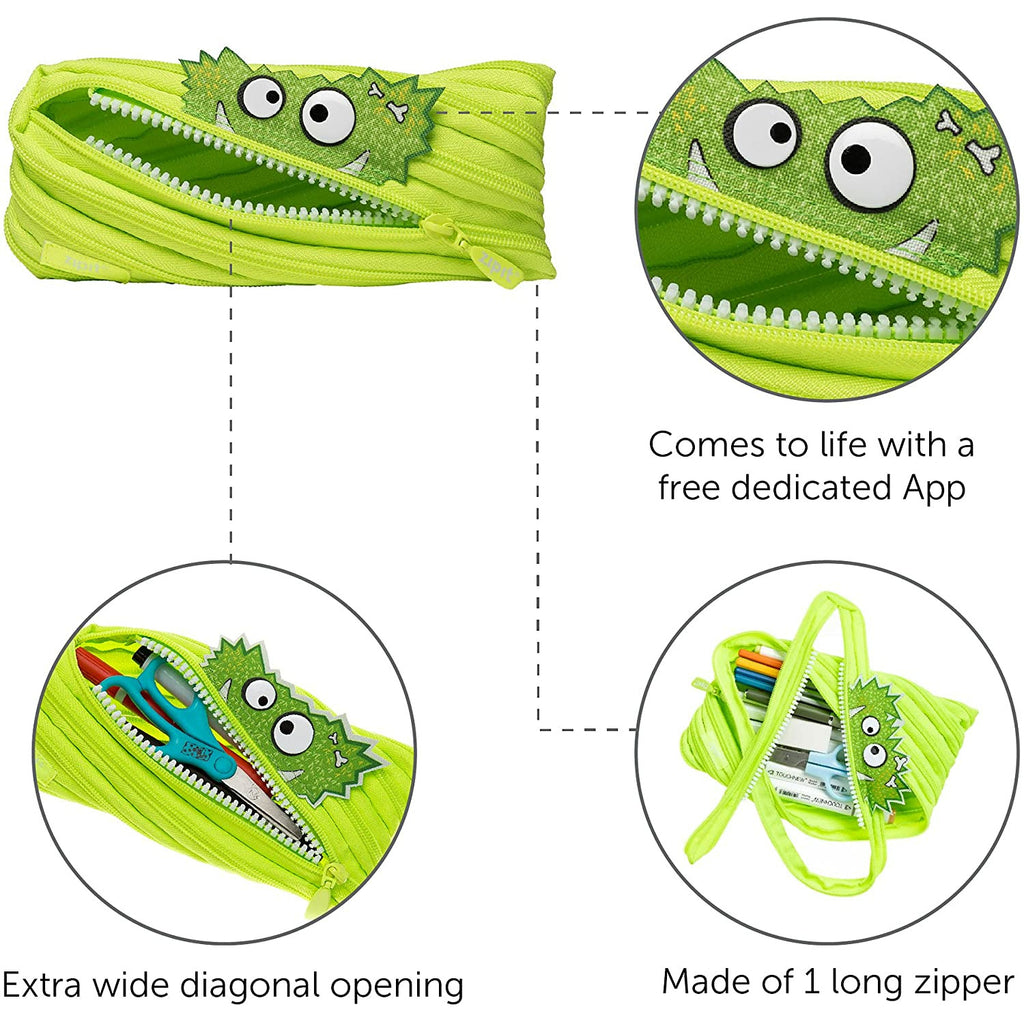 Zipit Talking Monster Pouch - Bright Lime Kids