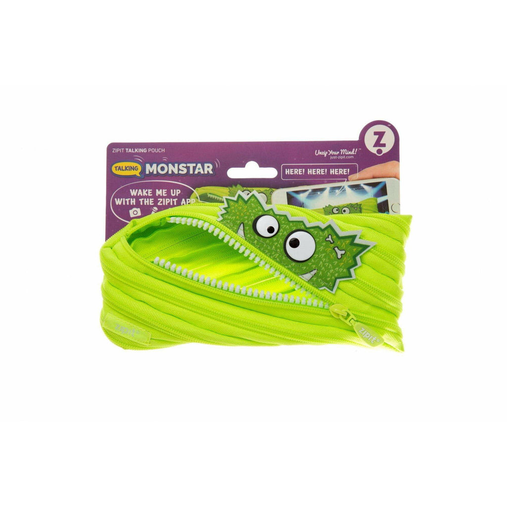 Zipit Talking Monster Pouch - Bright Lime Kids
