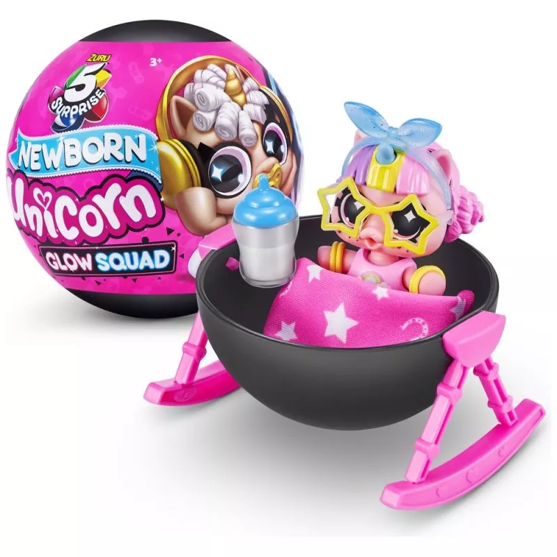 Zuru 5 Surprise Newborn Unicorn Glow Squad Series Multicolor Age-3 Years & Above