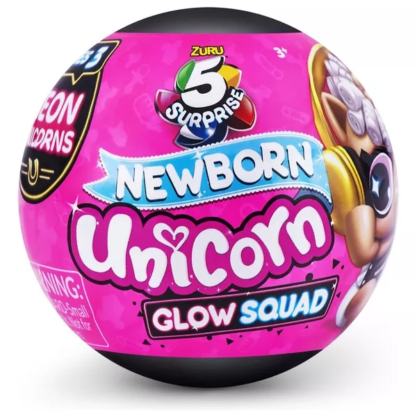 Zuru 5 Surprise Newborn Unicorn Glow Squad Series Multicolor Age-3 Years & Above
