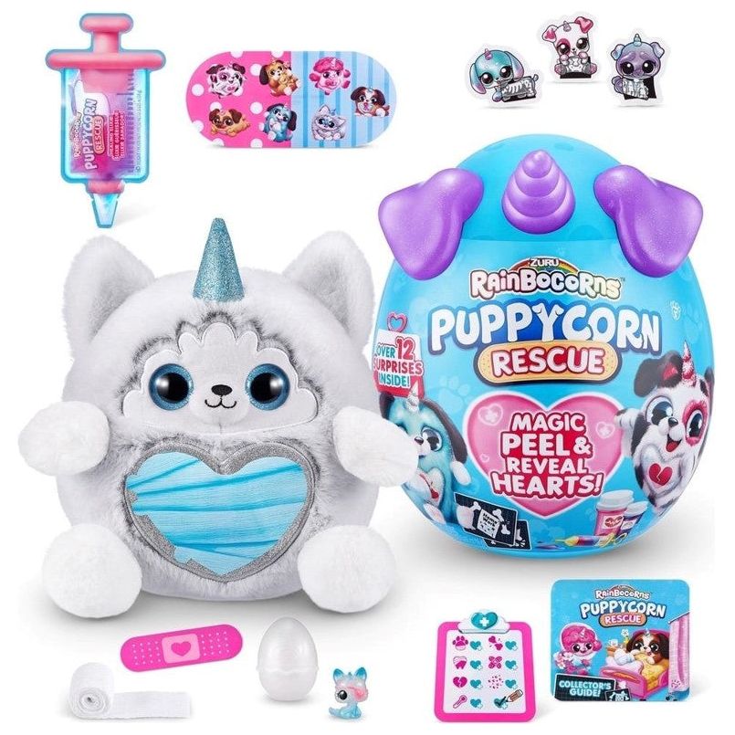 Zuru Rainbocorns Sequin Puppycorn Plush Toy Surprise Multicolor Age 3 Years Above Peekaboo