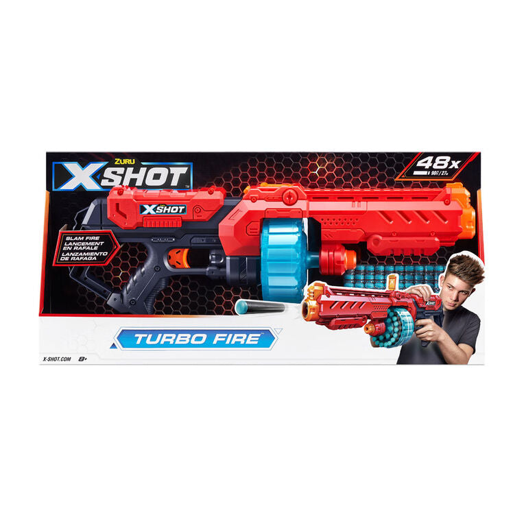 Zuru X-Shot Excel Turbo Fire Blaster (48 Darts) Red Age- 4 Years & Above