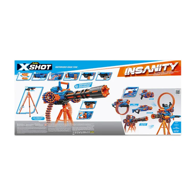 Zuru X-Shot Insanity Motorized Rage Fire Gun Blaster with 72 Darts
