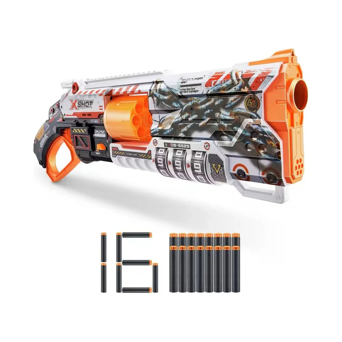 Zuru X-Shot Skins Lock Blaster Gun with 16 Darts Multicolor Age- 8