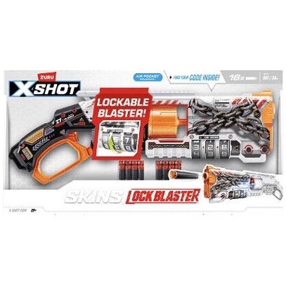 Zuru X-Shot Skins Lock Blaster Gun with 16 Darts Multicolor Age- 8 Years & Above