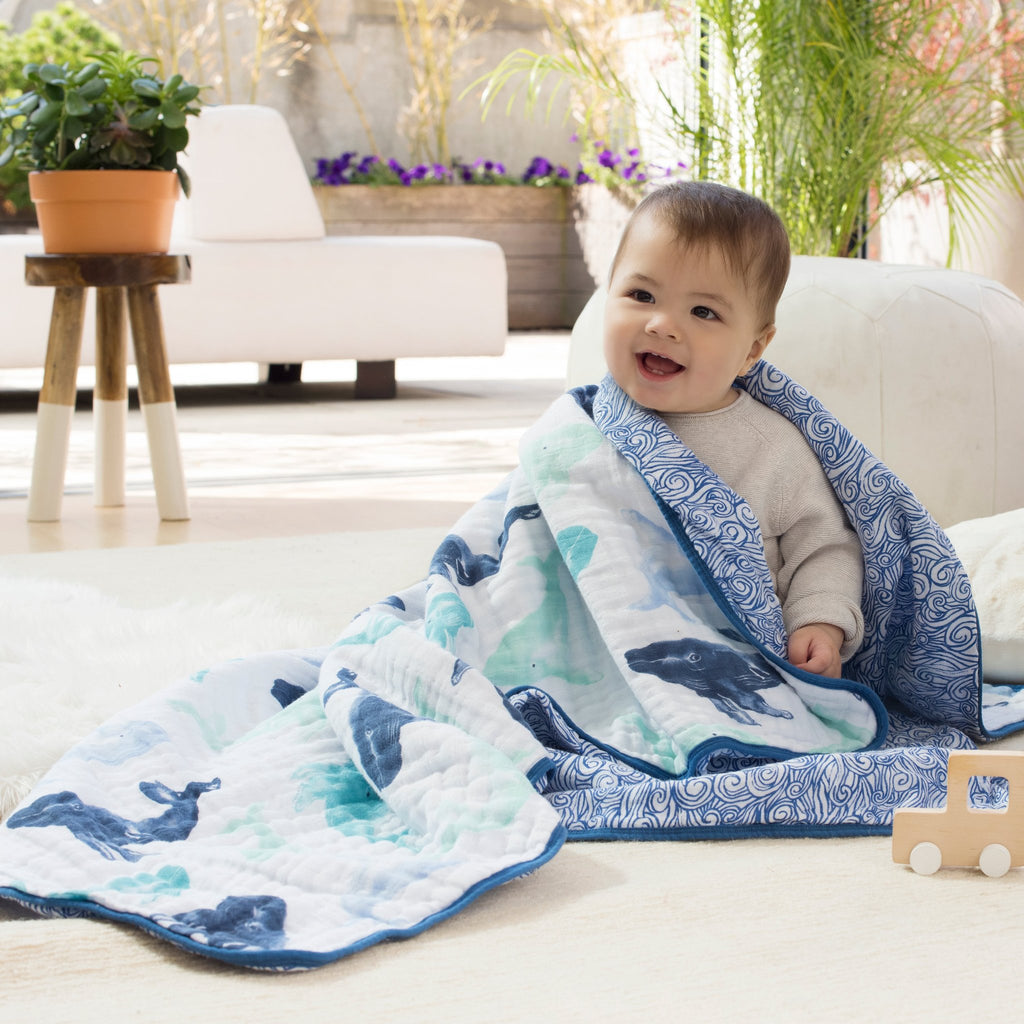 aden + anais Classic Dream Blanket- Seafaring Whale Age 0-36m