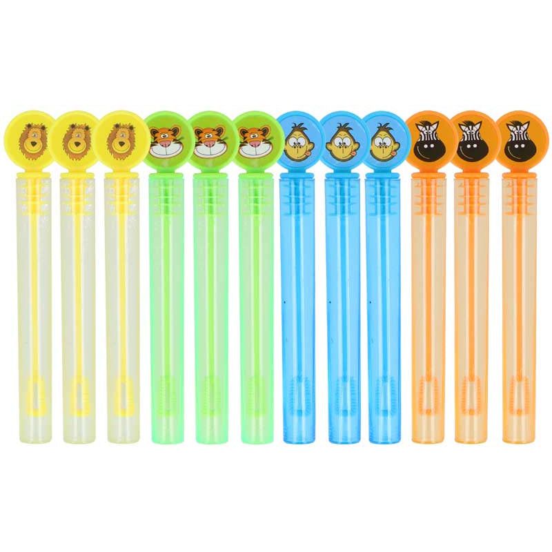 Pibi Jungle Animals Bubble Party Tube 4Ml 10.5Cm Assorted Single Age-3 Years & Above