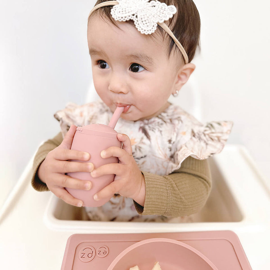 ezpz Mini Cup & Straw Training System Blush Age- 3 Months & Above