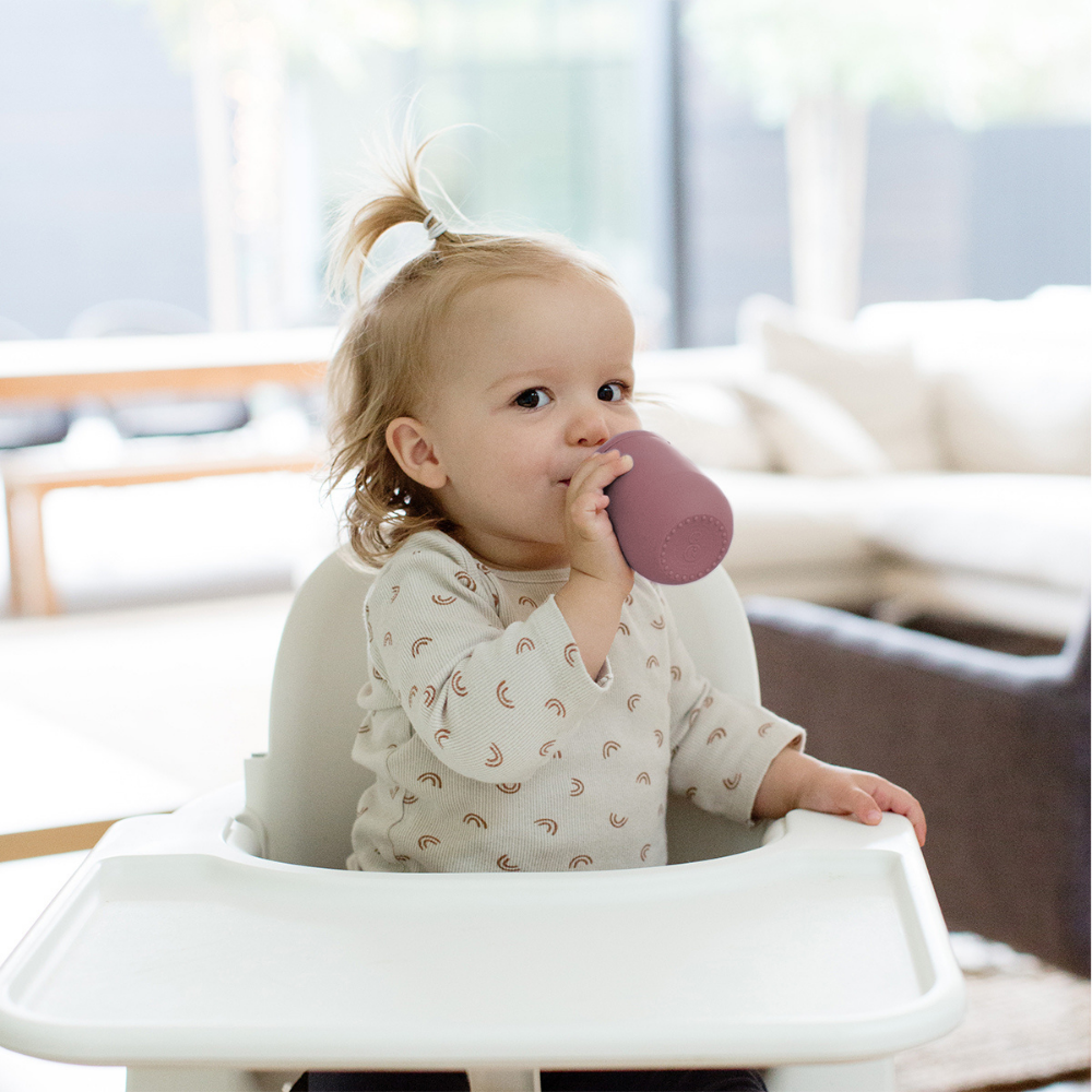 ezpz Mini Cup & Straw Training System Mauve Age- 3 Months & Above