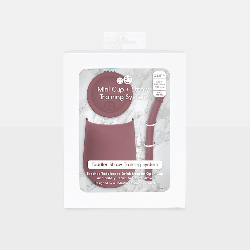 ezpz Mini Cup & Straw Training System Mauve Age- 3 Months & Above
