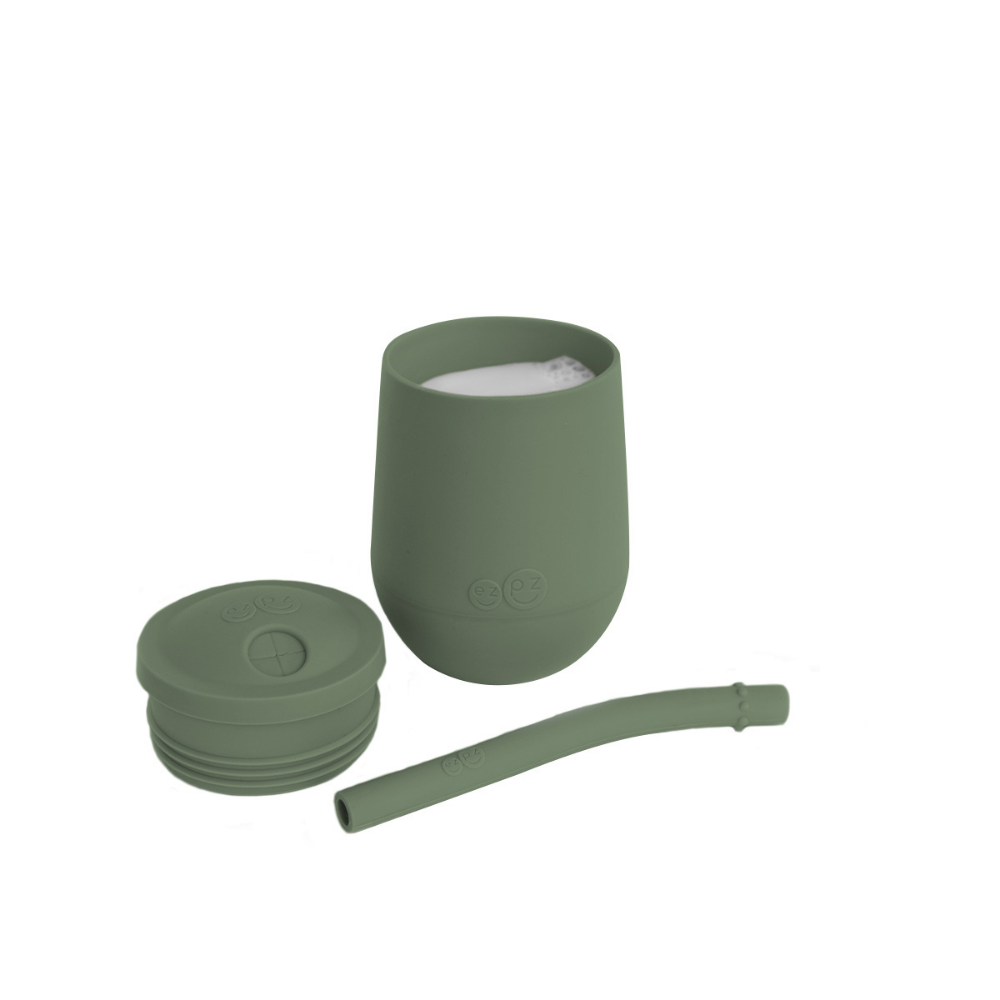 ezpz Mini Cup & Straw Training System Olive Age- 3 Months & Above