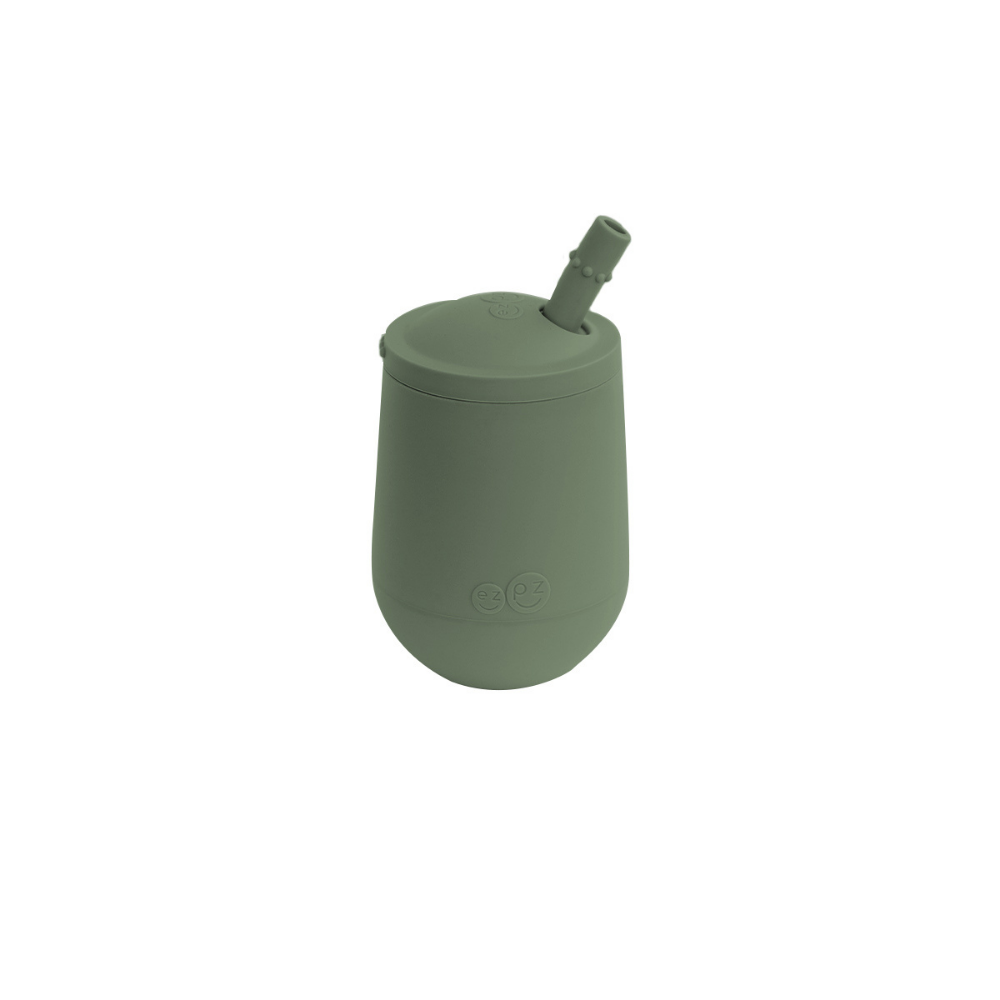 ezpz Mini Cup & Straw Training System Olive Age- 3 Months & Above