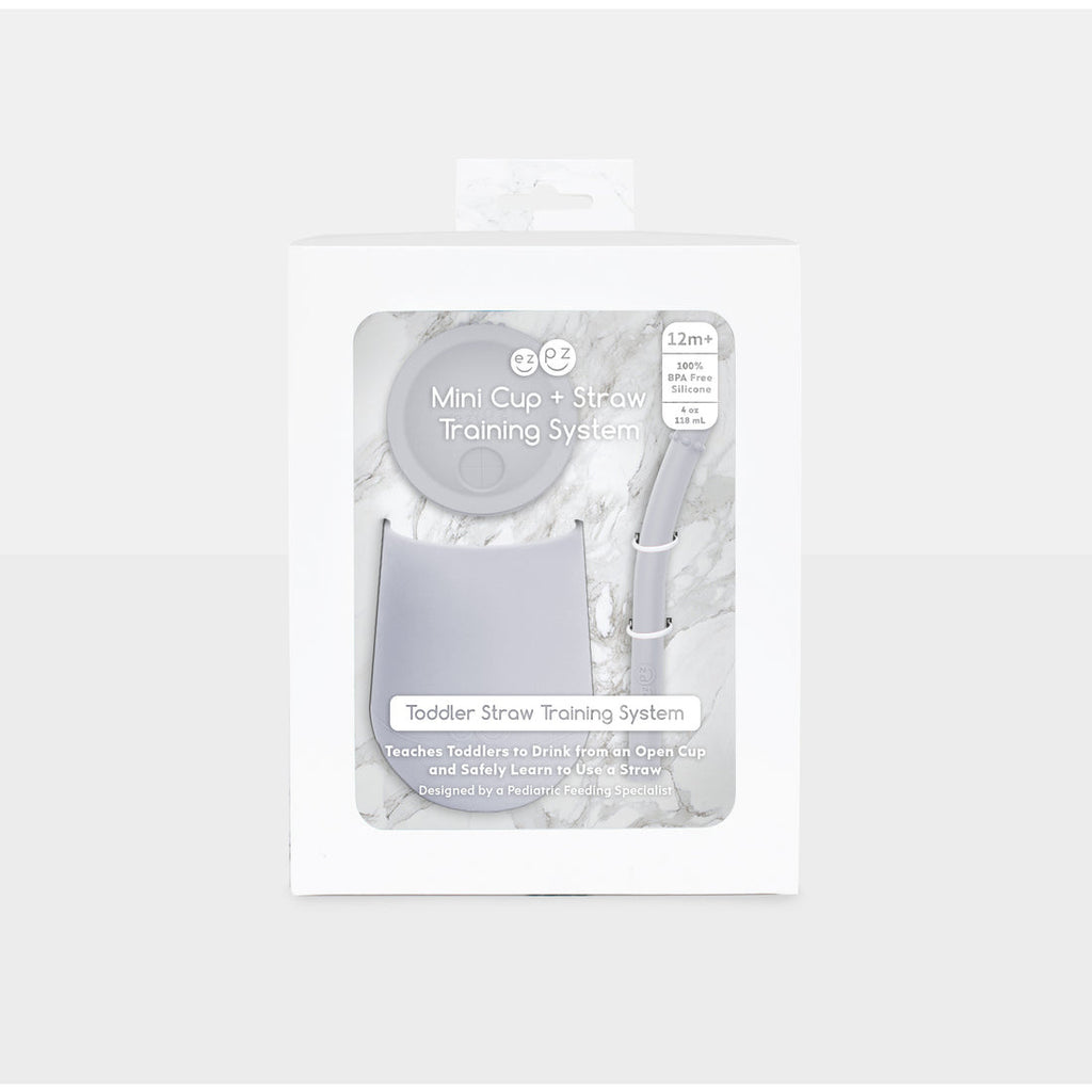 ezpz Mini Cup & Straw Training System Pewter Age- 3 Months & Above