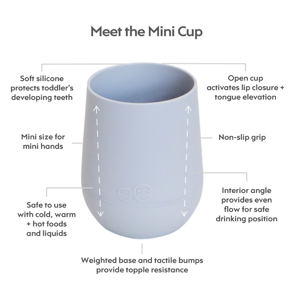 ezpz Mini Cup & Straw Training System Pewter Age- 3 Months & Above