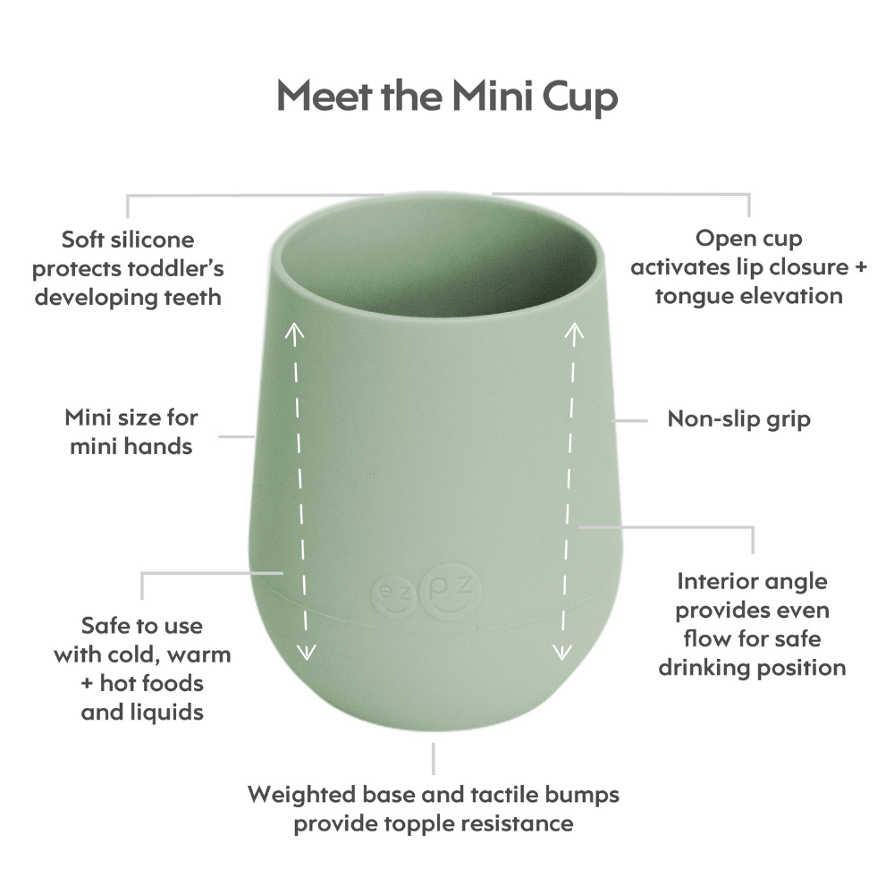 ezpz Mini Cup & Straw Training System Sage Age- 3 Months & Above