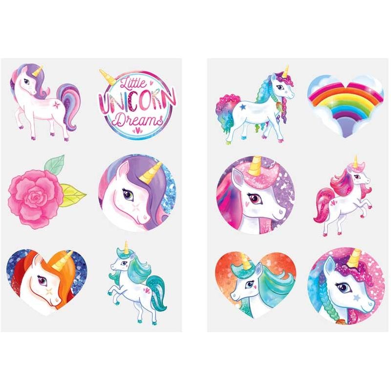 Fun Tattoos Mini 4Cm Unicorn 6 Pcs Per Card  Assorted Age-3 Years & Above