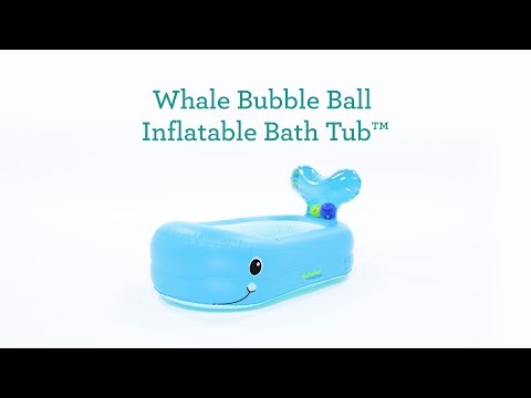 Infantino Whale Temperature Sensor Inflatable Bubble Bath Tub Teal Age- 6 Months & Above