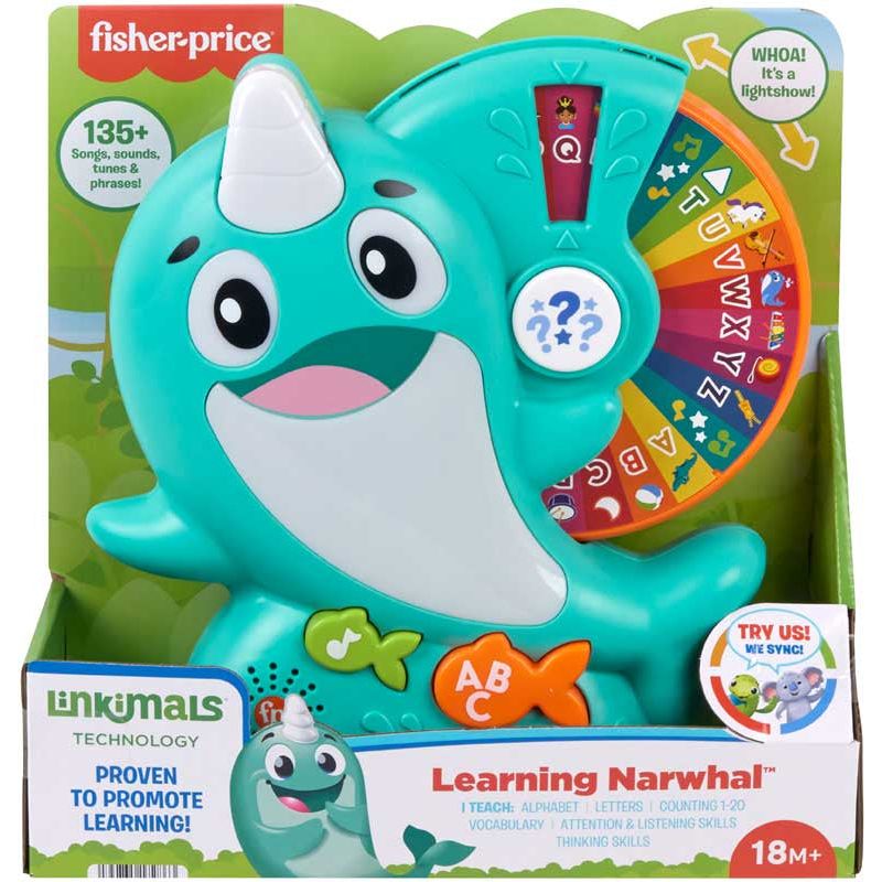 Fisher Price Linkamals Narwhal Learning Toy Blue Age-18 Months & Above