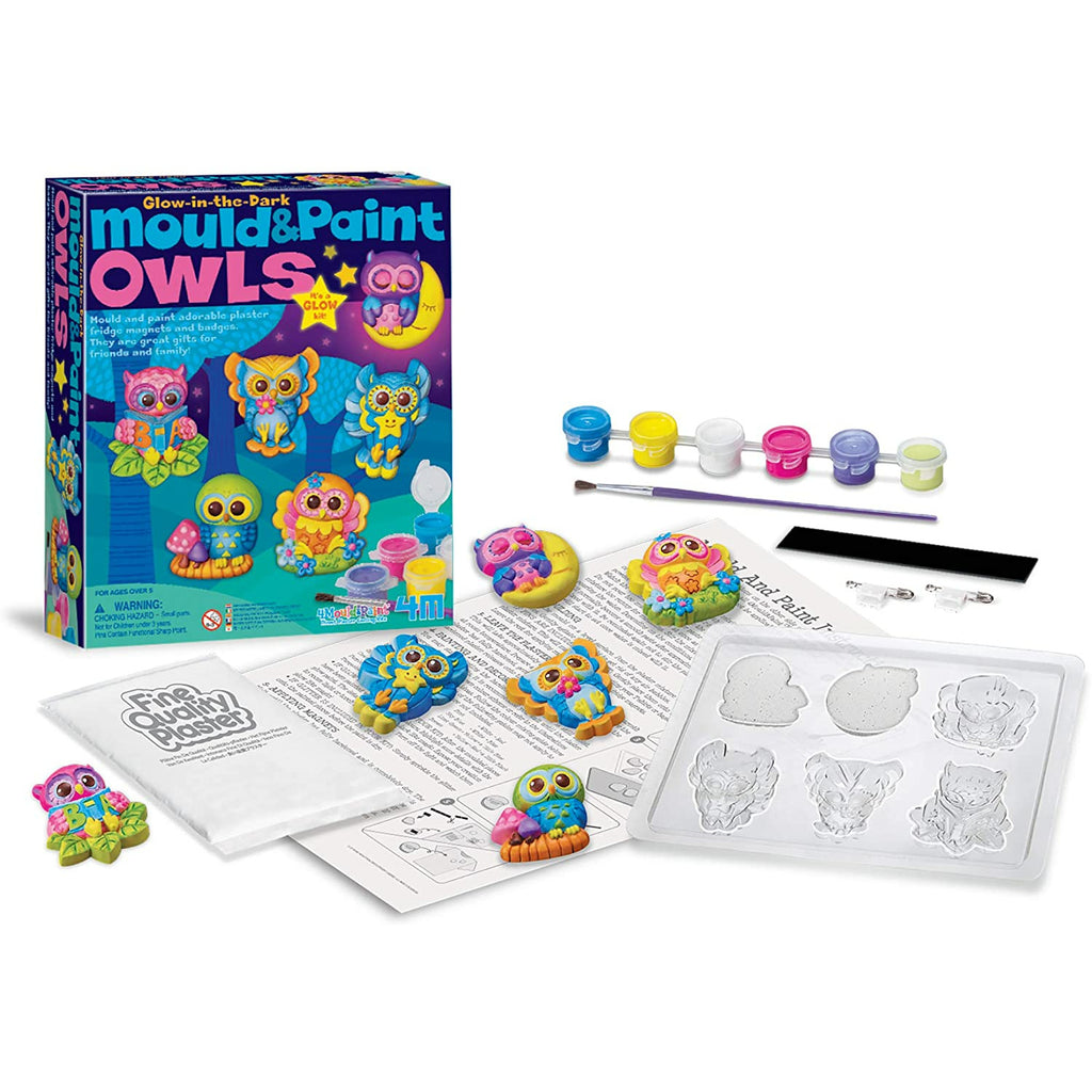4M Mould & Paint / Glow Owls Age 5Y+