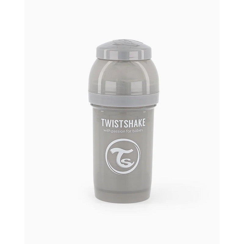 Twistshake Anti-Colic Feeding Bottle 180ml Pastel Grey Age- Newborn & Above