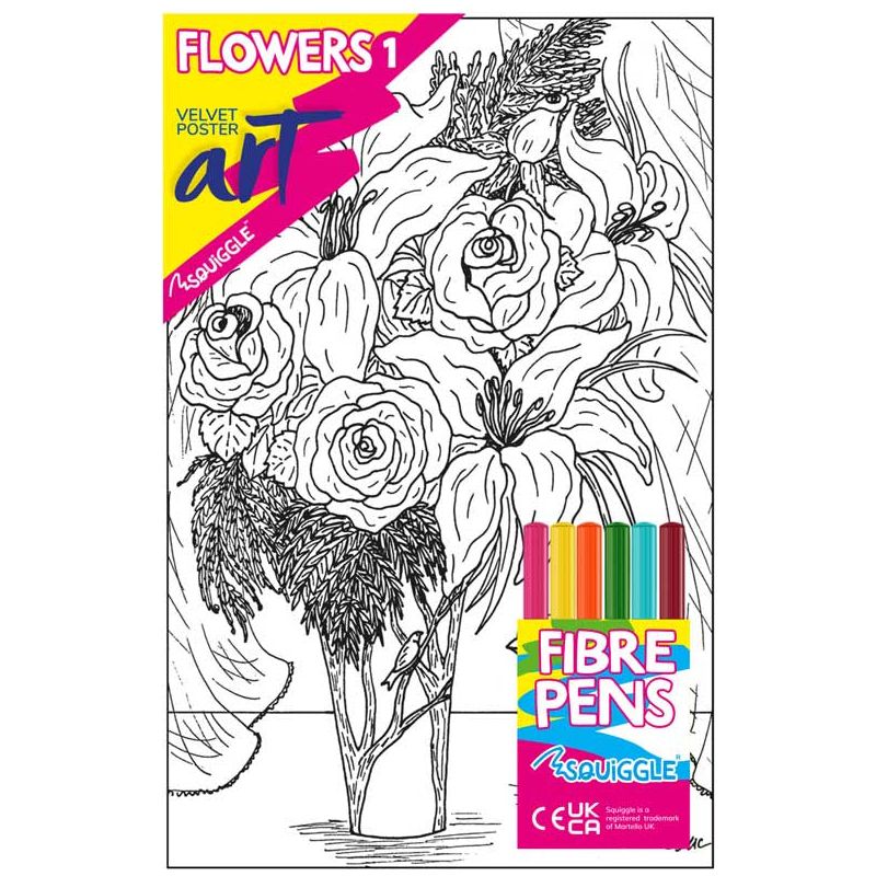 Pibi Flowers Velvet Art Poster Assorted Pack of 1 Age-3 Years & Above